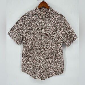 Levi's Men's‎ Casual Floral Button Down Shirt - Red and White